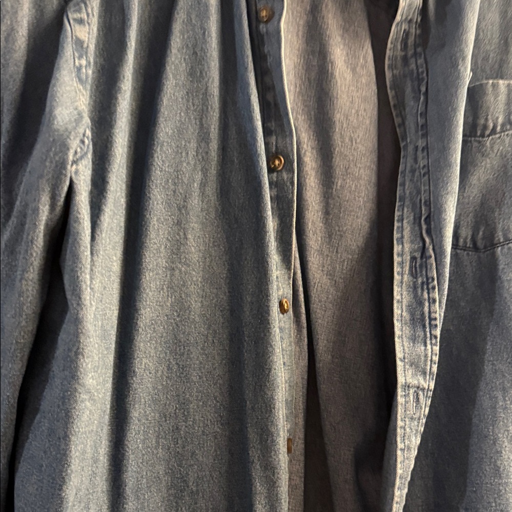 Basic Editions Oversized Denim Button Down Shirt … - image 4